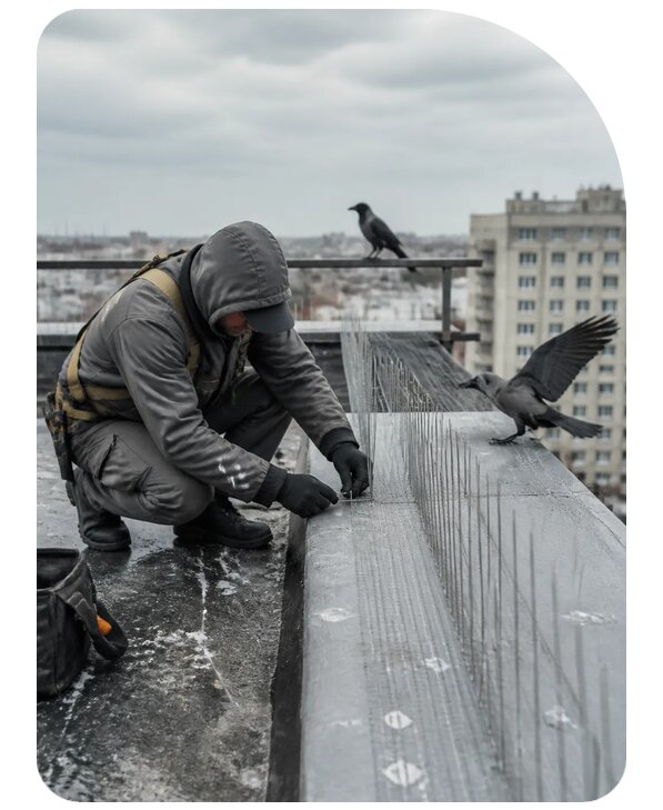 Защита от ворон под ключ в Прохладном по цене от 5417 р. | Сенат-Прх